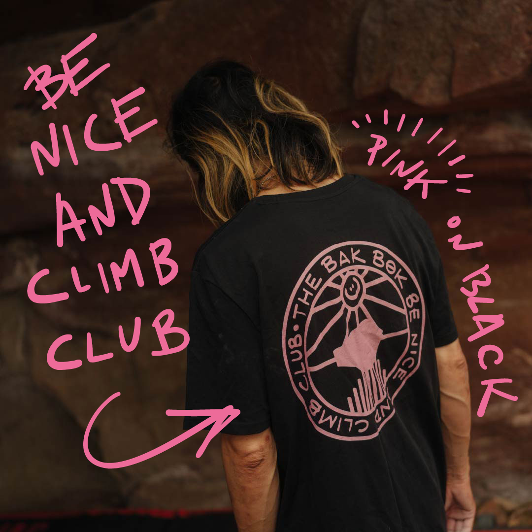 Be Nice and Climb Club - Pink on Black