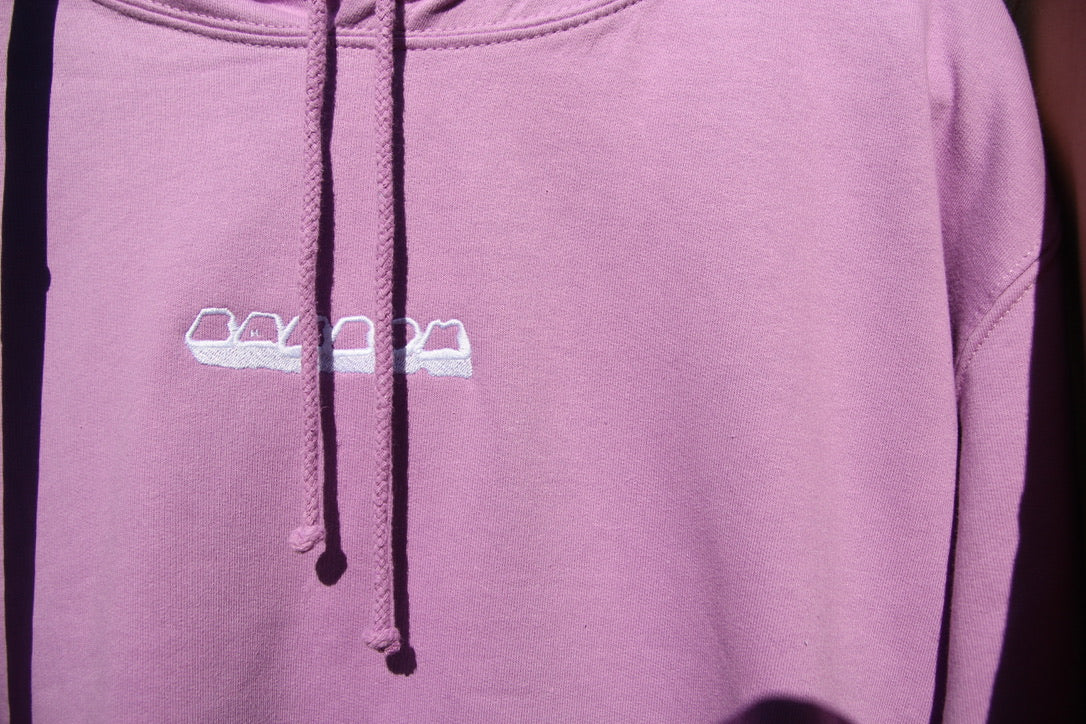 Chunk Hoodie - White on Lavender