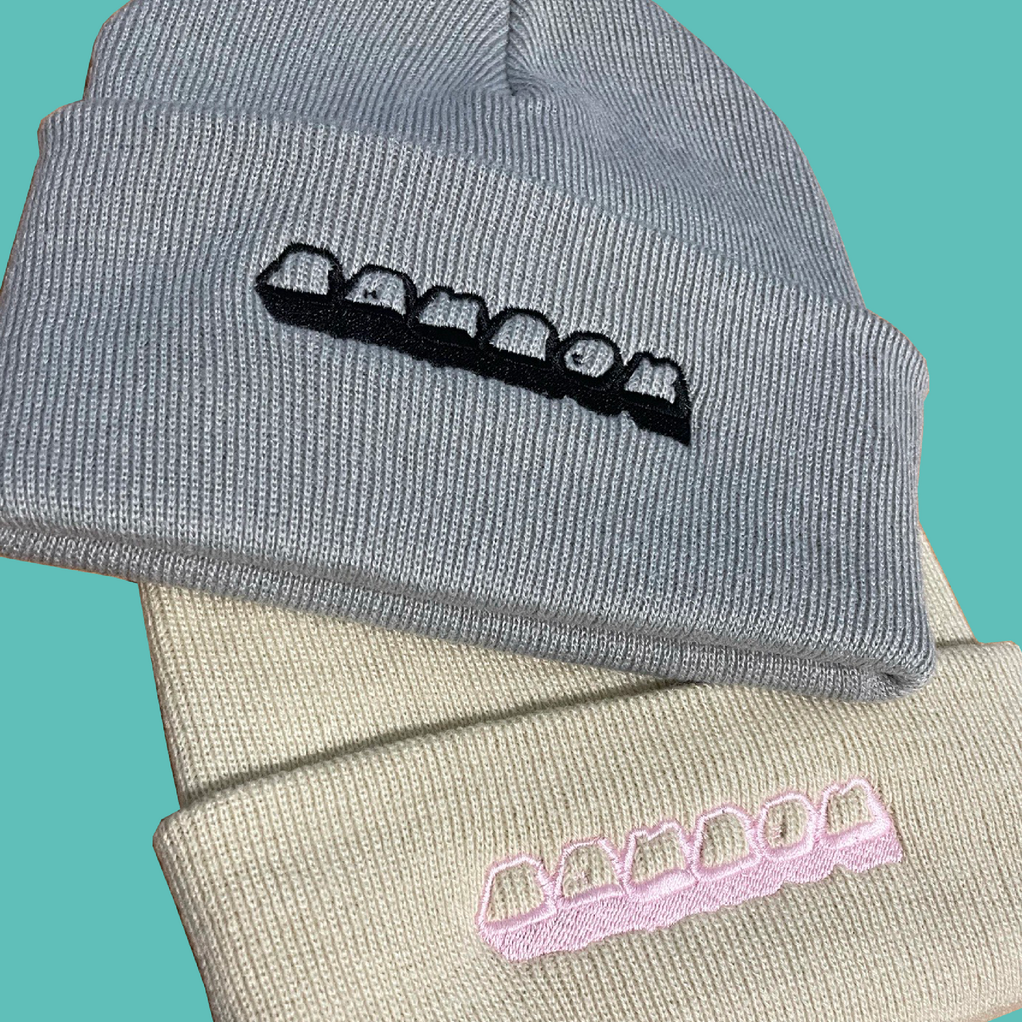 CHUNK logo cuffed beanie - Black on Grey